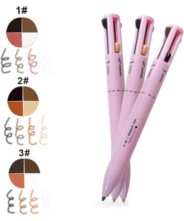 4 in 1 Makeup Pen Multifunctional Makeup Pencil from Eyeliner Lip Liner Brow Pencil And Highlighter Easy-to-Apply & Compact Makeup Accessories Style 3 - Buy Online on SooperMarket.com