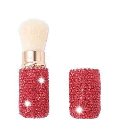 XhuangTech Bling Make Up Brush Crystal Makeup Travel Brushes Blusher Rhinestone Cover Foundation Highlight Blush Cosmetic Tools (Red)