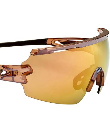 Swisseye Signal Sports Glasses - 100% UVA/UVB/UVC Protection Adjustable Nose Shiny Laser Crystal Brown/Black Includes Case - Buy Online on SooperMarket.com