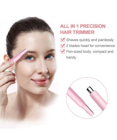Nasal Hair Trimmer for Women | 2-in-1 Touch Beauty Eyebrow & Nose Hair Cutter AG-1458A (Pink) Painless Precision Remover for Ears & Face - Buy Online on SooperMarket.com