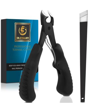 Podiatrist Toenail Clippers Super Sharp Nail Clippers for Thick & Ingrown Hard Toenail Fingernail. Stainless Steel Pedicure Clippers Toenail Cutters. Professional Toenail Clipper for Men Women Senior Black Updated