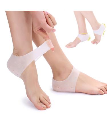 JIAHAO 4 x Foot Protector Heel Protector Gel Heel Cushion Pads Moisturizing Socks