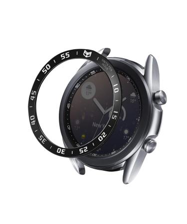 Abanen Watch Bezel for Samsung Galaxy Watch 3 45mm, Aluminum Adhesive Lightweight Watch Bezel Cover Anti-Scratch Protection Sticker Ring for Galaxy Watch3 45mm (Black)