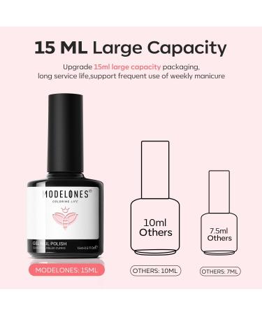 Modelones Jelly Gel Nail Polish 15 ML Neutral Sheer Nude Pink Gel Polish Translucent Soak off LED Nail Gel DIY Manicure 2024 Nail Gel Polish Gift for Girls Women Jelly Light Pink - Buy Online on SooperMarket.com