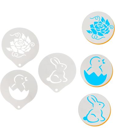Zerodeko 3pcs Coffee Pull Pattern Molds for Chocolate Coffee Design Stencils Bunny Coffee Stencils Latte Art - Buy Online on SooperMarket.com