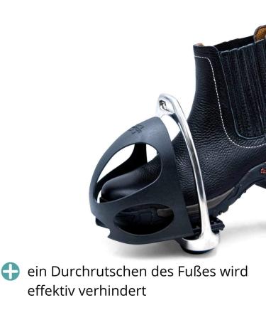 Compositi Stirrup Insert with Slip Protection - 1 Pair (2 Pieces) for Children | Black Safety Stamping Iron Insert with Cap - International Shipping Available - Buy Online on SooperMarket.com