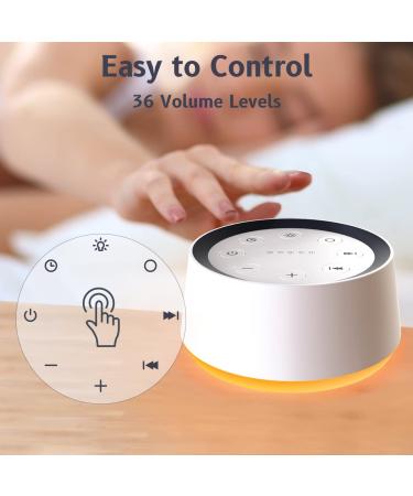 Sound Machine White Noise with 30 Soothing Sounds, 12 Colors, 5 Timers, Memory Function - for Baby Kids Adults - 32 Volume Levels, 10 Brightness Settings (White) - Buy Online on SooperMarket.com