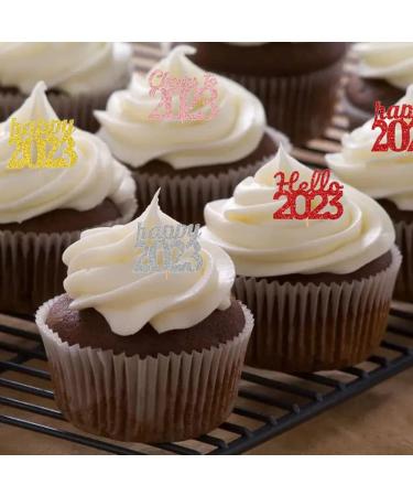 12Pcs 2023 Happy New Year Cupcake Toppers Colors Cupcake topper Cheers to 2023 Cake Picks for New Year Eve Party Supplies 1 One Color - Buy Online on SooperMarket.com