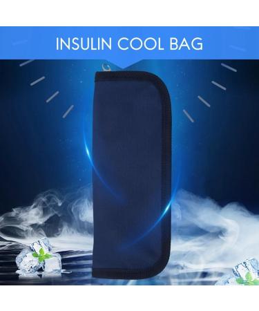 yuoseg 2PCS Insulin Cooler Travel Case Diabetic Medication Organizer Cooler Bag Navy Blue Navy Blue - Buy Online on SooperMarket.com