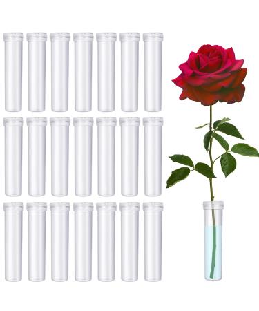 LznYi 100 Pack Floral Water Tubes 2.83 inch Plastic Water Tubes for Floral Flower for Milkweed Stem Cuttings Arrangements Decoration (Clear) 100pcs white