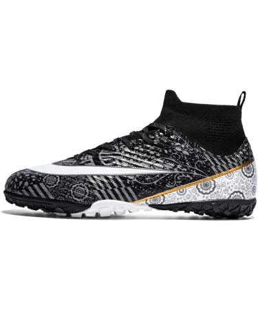 Vtasq High Top Soccer Shoes for Men & Boys - Artificial Turf Football Shoes - Unisex Training Footwear - EU Size 39 - Black - Buy Online on SooperMarket.com