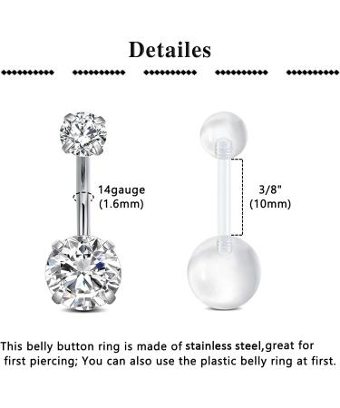 QWALIT Belly Button Piercing Kit - Stainless Steel Body Piercing Set - Buy Online on SooperMarket.com