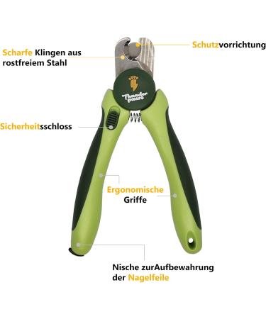 Thunderpaws Professional Dog Claw Scissors with Safety Lock & Nail File - Medium to Large - Green - Buy Online on SooperMarket.com