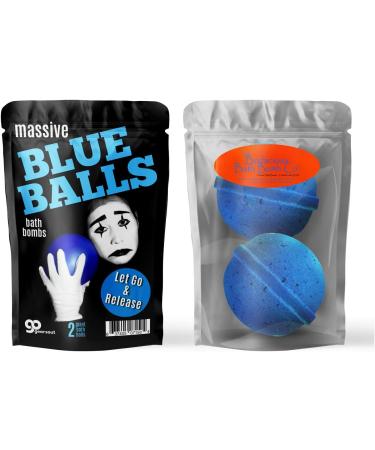 XL Blue Balls Bath Bombs - Sad Mime Design - Funny Bath Fizzers for Men (2 Count) - Buy Online on SooperMarket.com