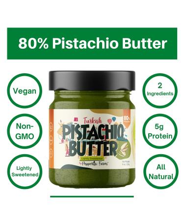 Peppertux Farms Pistachio Butter - The Original I NO REFINED SUGAR I NO SALT - NO CHEMICALS I ALL NATURAL Perfect Upgrade to Peanut Butter I Made with Turkish Antep Pistachios (The Original Pistachio Butter) - Buy Online on SooperMarket.com