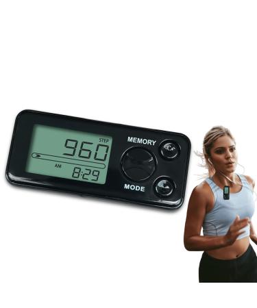 Delamiya exact pedometer simple pedometer without app and cell phone black 3D step counter with clip distance calorie clip no bluetooth go for men's women children