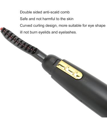Professional Quick Heating Long Lasting Eyelash Curling Tool with Comb Heated Eyelash Curler for Women Battery Powered Electric Eye Lashes Curler for Make Up(Black) - Buy Online on SooperMarket.com