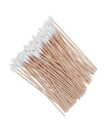 Cotton Swabs 100Pcs Long Wood Handle Medical Swabs Ear Cleaning Wound Care Cotton Buds Round Cotton Tip Swab