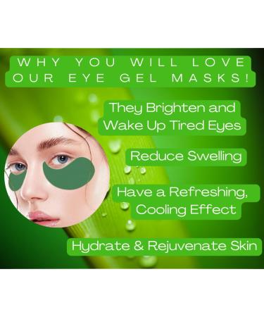 Organic Aloe & Cucumber Eye Gel Masks - De-Puff & Soothe Tired Eyes Hydrate Dark Circles Anti-Aging All Natural 30 Pairs - Buy Online on SooperMarket.com