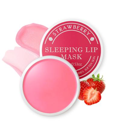 Lip Sleeping Mask Lip Mask Overnight Moisturizing Strawberry Lip Balm for Dry Cracked Lips Fades Lip Lines Day&night Lip Repair Masks Lip Moisturizer Lip Balm Gift Set