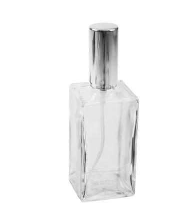 Fantasia Perfume Flakon 100ml - Empty Square Glass Bottle with Atomizer Pump Refillable Silver Cap - Ideal for DIY Fragrance - Buy Online on SooperMarket.com