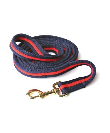 Hy Soft Webbing Lead Rein without Chain - Navy/Red - 2m