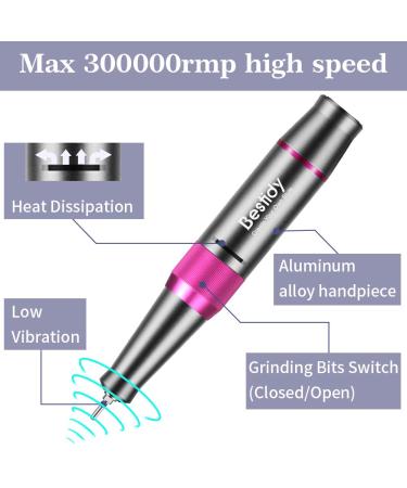 Bestidy Nail Drill Machine 30000rpm Professional Rechargeable Kit with Phone Power Bank - Gray - Buy Online on SooperMarket.com