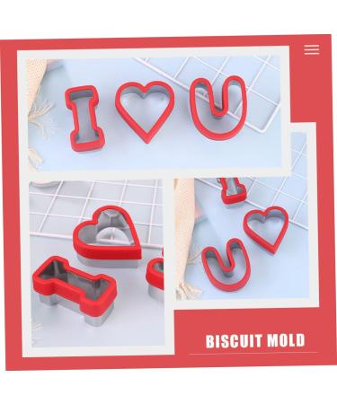 Zerodeko 9 Pcs Valentine's Day Stencils Reusable Cake Mold Kitchen Chocolate Molds Valentines Day Cookie Cutters Letter Stamps for Clay Cookie Mold Sandwich Die Cutting Stainless Steel Red - Buy Online on SooperMarket.com