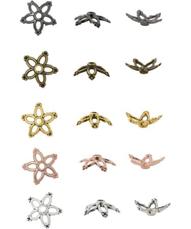 Mandala Crafts Metal Bead Caps Assorted Pack - 375 PCs 9x5mm, 5 Colors - Jewelry Making End Caps for Bracelet, Necklace, Earrings - Buy Online on SooperMarket.com
