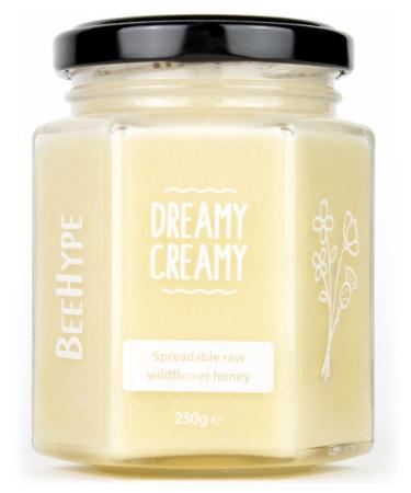 BeeHype Dreamy Creamy - 100% Pure Raw Natural Creamed Set Honey with Natural Enzymes Vitamins Minerals and Antioxidants - 230g Dreamy Creamy 230g