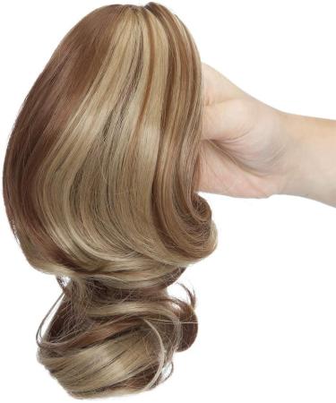 Claw Clip in Ponytail Hair Extension Synthetic Hair Extensions Hairpiece One Piece Long Pony Tails 12inch Curly - Light Brown & Ash Blonde - Buy Online on SooperMarket.com
