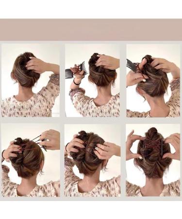 2 Pcs Plastic Double Hair Combs Adjustable Elastic Hair Comb Easy Hair Bun Comb Stretchy Double Comb Hair Clip for Curly Thick Wavy Hair - Buy Online on SooperMarket.com