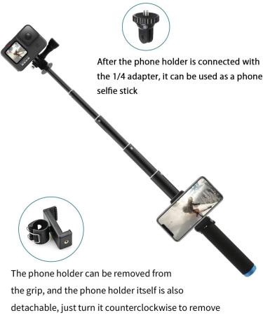 AFAITH Aluminum Alloy Selfie Stick for GoPro, Insta360, DJI OSMO Action - Waterproof Handheld Monopod with Stable Tripod - Buy Online on SooperMarket.com