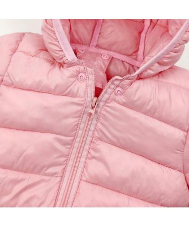 Kids Pink Puffer Jacket | Hooded Winter Coat for Boys & Girls | Lightweight Outerwear 2-3 Years - Buy Online on SooperMarket.com