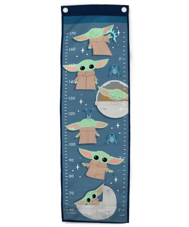 Jay Franco Star Wars The Mandalorian 3 Times Tall 170 cm Height Poly-Canvas Kids Growth Chart Blue - Mandalorian