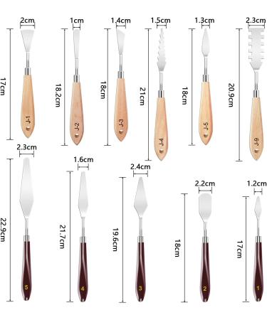 11-Piece Painting Knives Set - Stainless Steel Palette Knives for Acrylic and Oil Painting - Buy Online on SooperMarket.com