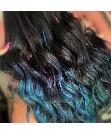 Sparkly Gold Hair Tinsel Extensions - Holographic 250 Strands for Women & Girls | Lake Blue - Buy Online on SooperMarket.com