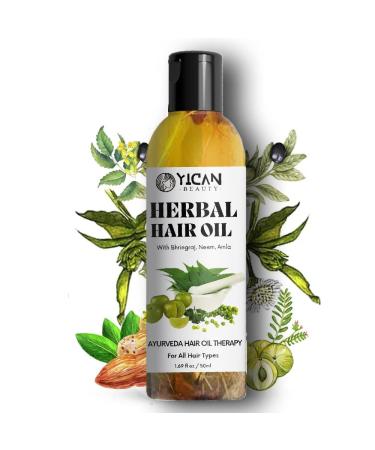BlueQueen Herbal Hair Oil For Scalp Hydration and Nourishment Blend of Castor and Tea Tree Essential Oil Coldpressed Natural Vegan Restores Revives and Nourish Dry Damaged Hair & Scalp 50ml