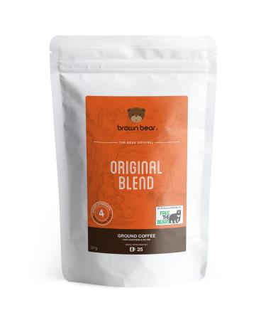 Medium Dark Roast Strong Ground Coffee 227g - Ideal for French Press Cafetiere Filter Drip V60 Aeropress - Brown Bear Original Blend - Strength 4 Coffee - Donation to Free The Bears Chocolate 227 g (Pack of 1)