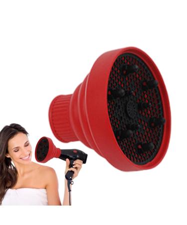Ysvnlmjy Hair Dryer Hood | Foldable Silicone Blow Dryer Attachment Heat Resistant - Soft Blow Dryer Accessory Multifunctional Hair Styling Supplies for Girls Red