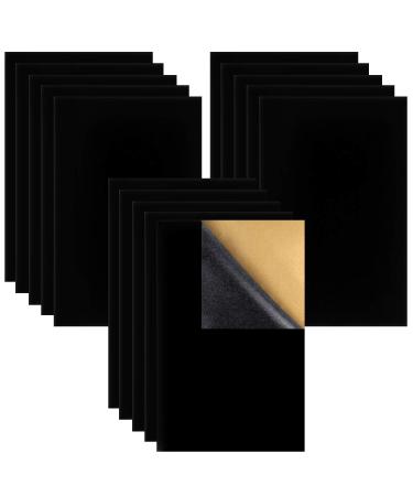 Thyores 15PCS Black Self Adhesive Felt Fabric, Soft Velvet Fabric for Jewelry Drawer Craft Fabric and Craft Making(8.3" x 11.8")