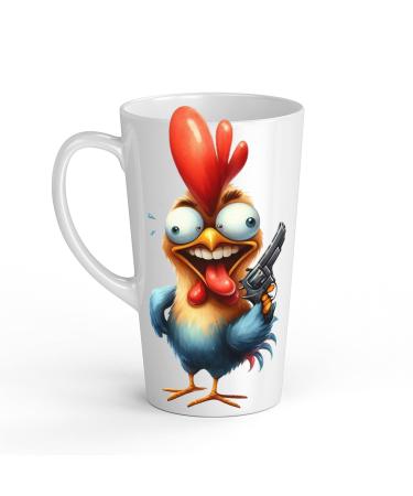 White Ceramic Kids Chicken Mug - Large 483 ml Perfect for Hot Chocolate or Milk Fun and Easy to Use