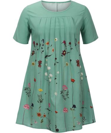 Women's Green Maxi Dress - Casual Short Sleeve Boho Sundress with Pockets (Size Small) - Buy Online on SooperMarket.com