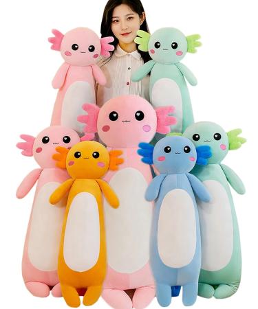 Kekeso Long Axolotl Stuffed Animal Salamander Plush Pillow Soft Axolotl Plush Toy for Boys Girls Gifts for Christmas (Blue 65cm/25.59inch) Blue 65cm/25.59inch