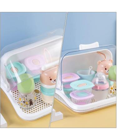 Kitchen Tableware Storage Box with Transparent Lid - White Organizer for Cups, Dinnerware, and Infant Home Essentials - Buy Online on SooperMarket.com