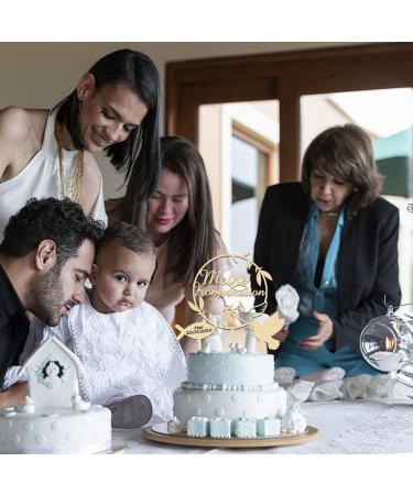 Shop 3PCS Cake Topper Communion | Wood Baptism & Confirmation Decor for Young Girls - Buy Online on SooperMarket.com
