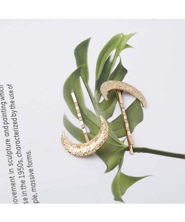 Tgirls Fashion Crescent Moon Hair Clips - Gold Hair Accessories for Women and Girls - Buy Online on SooperMarket.com