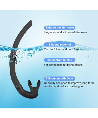Silicone Snorkel for Diving and Underwater Activities - Black - Buy Online on SooperMarket.com