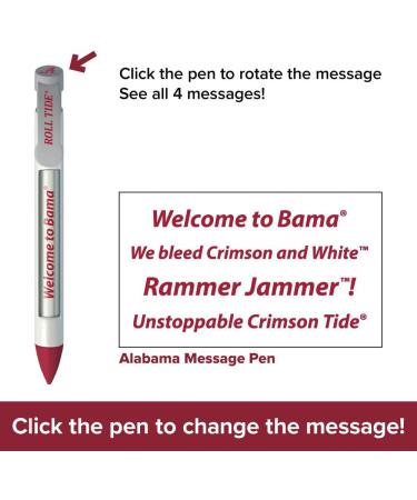 Alabama Crimson Tide College Pens - Rotating Message 6 Pen Set - Buy Online on SooperMarket.com