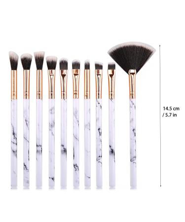 Jootuepo 10pcs Brazen Marble Makeup Brush Set - Soft Hair Eyeshadow Eyebrow & Eyeliner Brushes for Flawless Eye Makeup - Buy Online on SooperMarket.com
